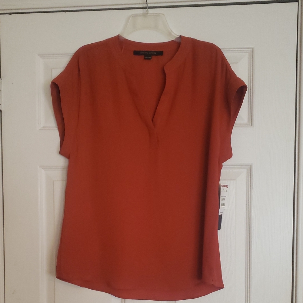 Rust Colored Cap Sleeve Women's Top